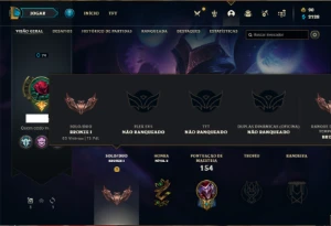 Conta bronze 1 com 60 Champs e 26 Skins ( mais de 100 jogos) - League of Legends LOL