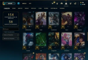 Conta bronze 1 com 60 Champs e 26 Skins ( mais de 100 jogos) - League of Legends LOL