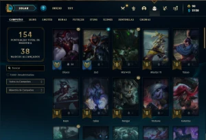 Conta bronze 1 com 60 Champs e 26 Skins ( mais de 100 jogos) - League of Legends LOL