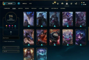 Conta bronze 1 com 60 Champs e 26 Skins ( mais de 100 jogos) - League of Legends LOL