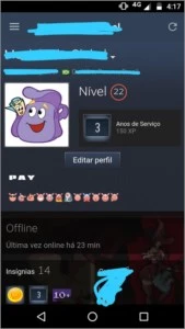 Conta steam 3 anos lvl 22