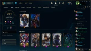 Conta com 321 Skins 5 Miticas e 2 Ultimate - League of Legends LOL