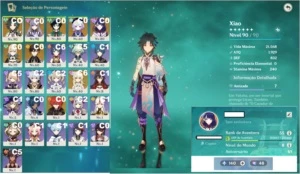 CONTA GENSHIN COM XIAO, VENTI, RAIDEN, ZHONGLI, AR 55 - Genshin Impact