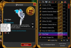 Conta Aqw Endgame, Hero Mart, Classe Calendario, Raros - Adventure Quest World