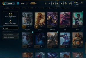 Ouro 2 com 45 Champs e 8 Skins - League of Legends LOL