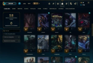 Ouro 2 com 45 Champs e 8 Skins - League of Legends LOL