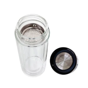 Garrafa Térmica de Vidro com Infusor 300ml - Artesanato e Personalizados