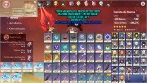 Conta Genshin Hutao C1 + Staff of Homa + Xiao - Genshin Impact