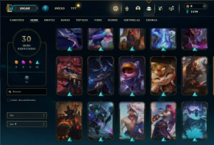 Prata 4 com 90 Champs e 30 Skins - League of Legends LOL