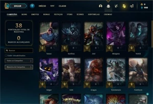 Conta Unranked com 35 Champs e 2 Skins + 1 Fragmento - League of Legends LOL