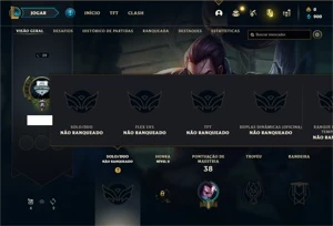 Conta Unranked com 35 Champs e 2 Skins + 1 Fragmento - League of Legends LOL