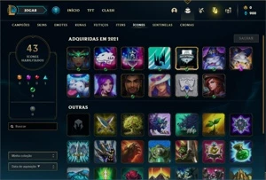 Conta Unranked com 35 Champs e 2 Skins + 1 Fragmento - League of Legends LOL