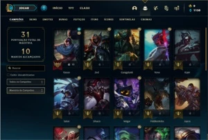 Conta diamante 2 com 29 Champs e 2 Skins + 15 Espolios - League of Legends LOL