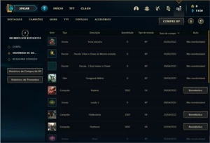 Conta diamante 2 com 29 Champs e 2 Skins + 15 Espolios - League of Legends LOL