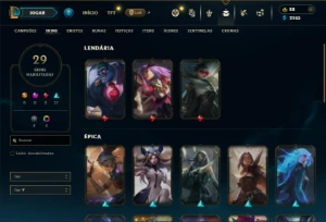 Prata 2 com 50 Champs e 29 Skins - League of Legends LOL