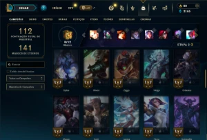 Prata 2 com 50 Champs e 29 Skins - League of Legends LOL