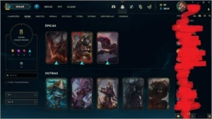 Conta prata 4 / 2 Skin Legado e Sett Dragão - League of Legends LOL