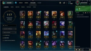 CONTA LVL 100 ( PLATINA 1 ) COM SKINS - League of Legends LOL