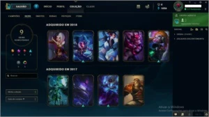 CONTA LVL 100 ( PLATINA 1 ) COM SKINS - League of Legends LOL