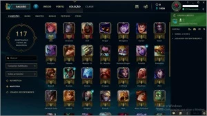 CONTA LVL 100 ( PLATINA 1 ) COM SKINS - League of Legends LOL