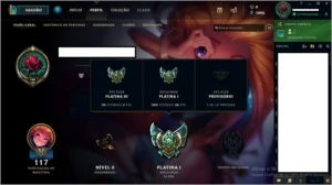 CONTA LVL 100 ( PLATINA 1 ) COM SKINS - League of Legends LOL