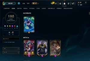 Unranked com 125 Champs e 180 Skins ( TOP / MID / JG ) - League of Legends LOL