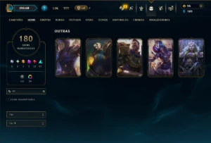 Unranked com 125 Champs e 180 Skins ( TOP / MID / JG ) - League of Legends LOL