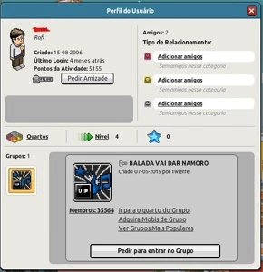 Conta habbo com personagens de 2006, 2008 e 2011