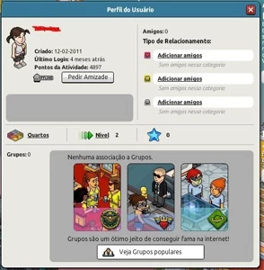 Conta habbo com personagens de 2006, 2008 e 2011