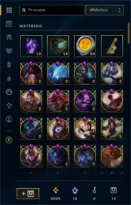 CONTA LOL; UNRANKED c/ MMR PLAT 1; 186 SKINS; 1330 RP's - League of Legends