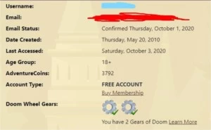 VENDO CONTA AQW DE 2010 COM 3792 AdventureCoins - Adventure Quest World