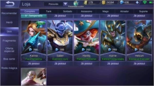 Mobile legends Lenda IV + skins