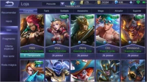 Mobile legends Lenda IV + skins