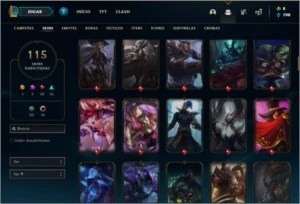 Conta platina 4 com 128 champs e 115 skins (Atrox Prestigio) - League of Legends LOL