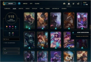Conta platina 4 com 128 champs e 115 skins (Atrox Prestigio) - League of Legends LOL