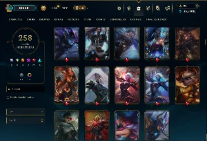 Platina 2 com TODOS os Champs e 258 Skins ( MONO ADC ) - League of Legends LOL