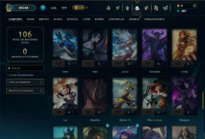 Mestre com 70 Champs e 9 Skins - League of Legends LOL