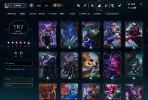Bronze 2 com TODOS os Champs e 187 Skins ( SUP / ADC / JG ) - League of Legends LOL