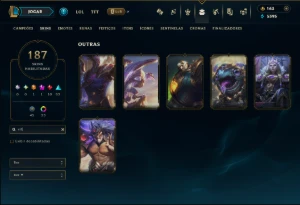 Bronze 2 com TODOS os Champs e 187 Skins ( SUP / ADC / JG ) - League of Legends LOL
