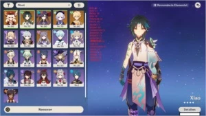 CONTA AR 52 COM XIAO C1 VARIOS OUTROS 5* - Genshin Impact