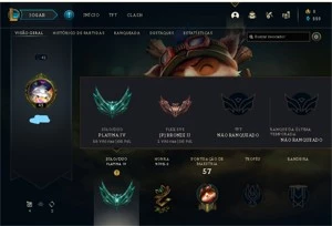 2 Contas Platina IV (lvl 42 e 247), 2k de rp - League of Legends LOL