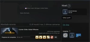 conta ak cruzada 145 wins com 1 medalha - Counter Strike CS