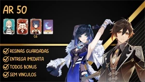 AR 50 Yelan + Zhongli + Klee + Jean - Genshin Impact