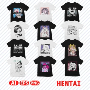 Pack Artes Hentai Sublimação, Serigrafia, Dtg, Dtf - Serviços Digitais