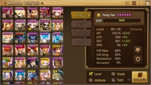 Conta Mid Summoner Wars (Mobs metas pvp) - Summoners War