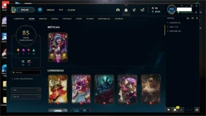 CONTA PRATA II, COM MUITA SKIN, MAESTRIA E TEMPO DE JOGO - League of Legends LOL