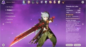 CONTA TOP AR 43 COM TÚMULO+KEQING+ZHONGLI - Genshin Impact