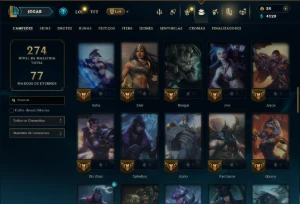 Unranked com 70 Champs e 26 Skins ( ADC / MID ) - League of Legends LOL