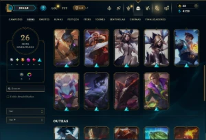 Unranked com 70 Champs e 26 Skins ( ADC / MID ) - League of Legends LOL