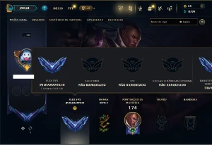 Unranked (ex diamante) com 80 Champs e 60 Skins - League of Legends LOL